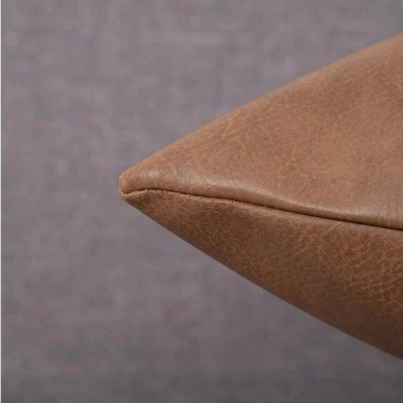 Brown Faux Leather Cushion Case (Case Only) - Picture 2 of 4